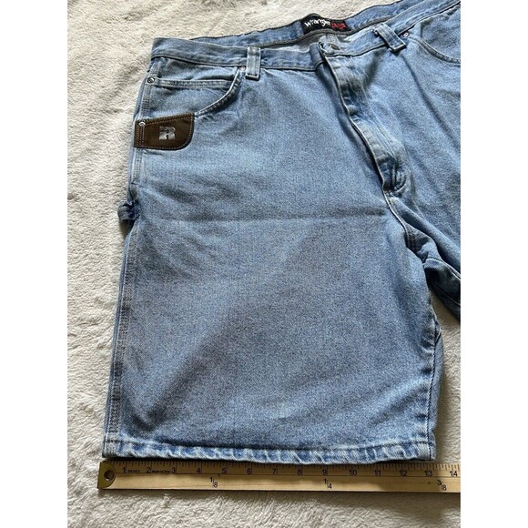 Wrangler Riggs Carpenter Shorts Men's 42 Denim WorkWear Blue Light Wash Cotton - Picture 7 of 8